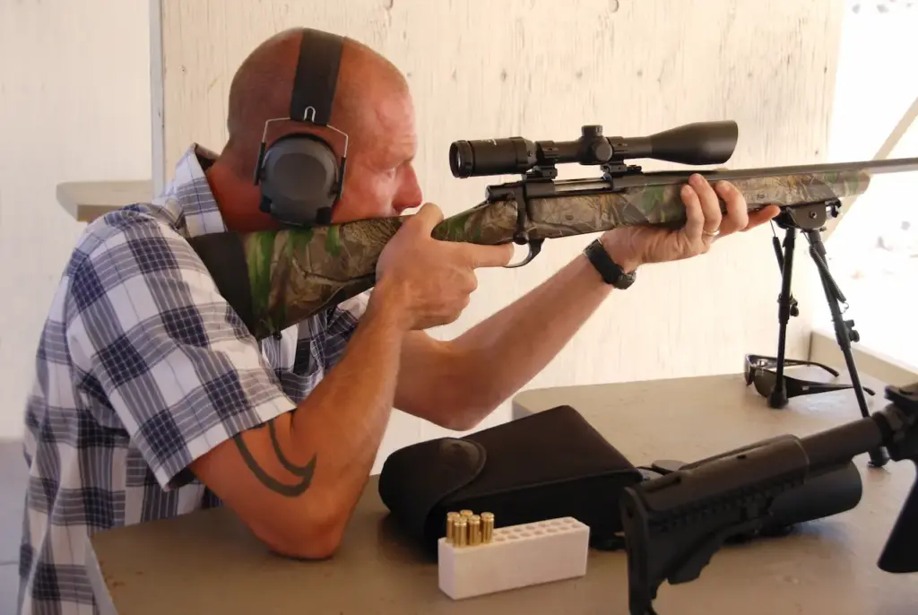 Man Shooting Sniper Rifle 